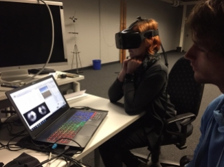 Niklas and Tamara trying out the PLATYPUS VR